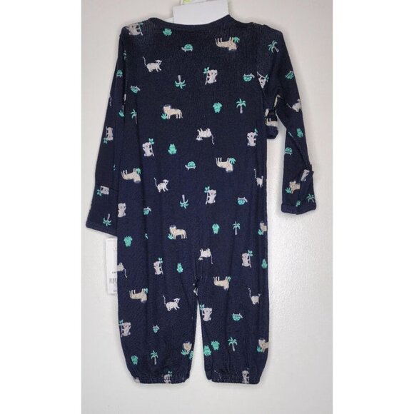 CARTER'S LITTLE BABY SLEEP & PLAY GOWN /BODYSUIT HAT SOCKS NAVY BLUE SIZE 3M - Picture 10 of 11